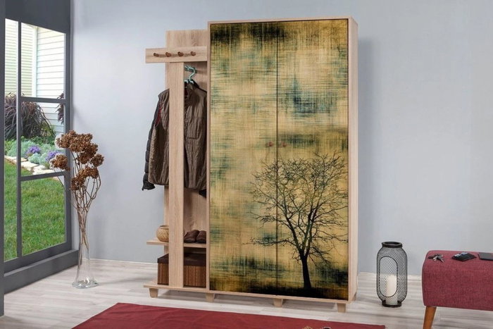 Hanah Home 135-729 Expositor Recibidor Roble Sonoma 135x194x36 cm Tablero Partículas Melamina